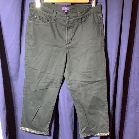 NYDJ crop jeans w/crystal embellishments stretch - Picture 16 of 16